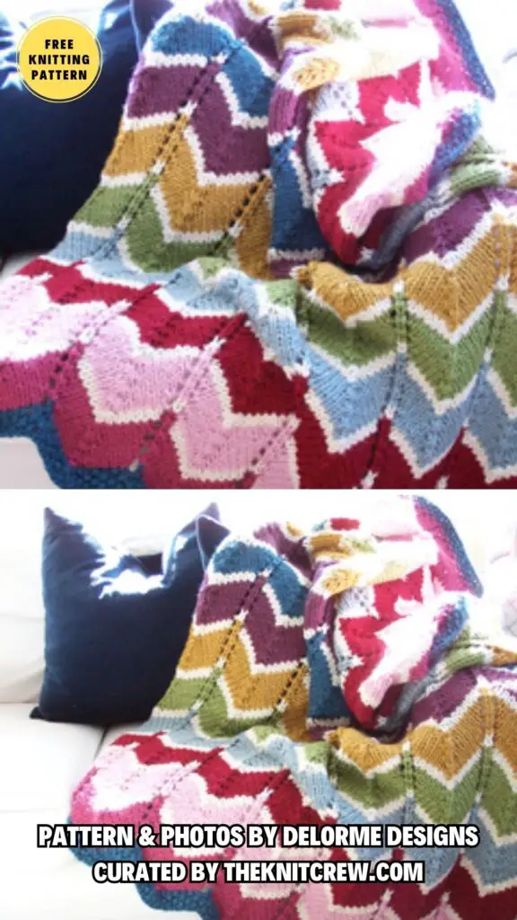 9. Ziggy Lapghan - 11 Gorgeous & Cozy Zigzag Knitted Blankets Patterns - The Knit Crew