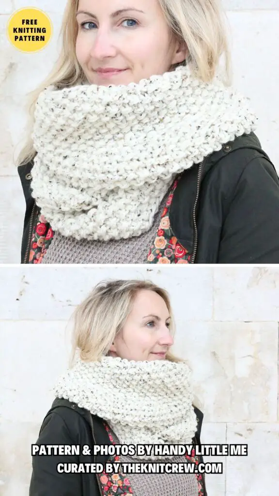 1. Infinity Scarf Pattern (Seed Stitch) - 11 Free Knitting Infinity Scarves Patterns To Wear All Year Round - The Knit Crew