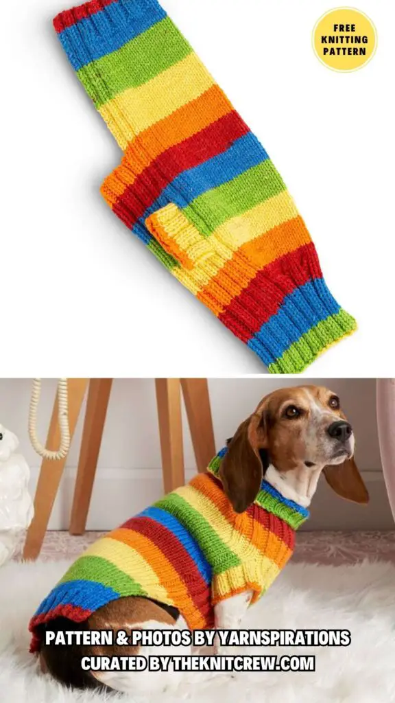 2. RED HEART LET'S GO RIB KNIT DOG SWEATER - 8 Free Knitting Patterns For Small And Big Dog Sweaters - The Knit Crew
