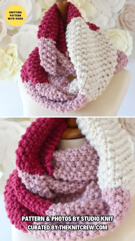 2. Seed Stitch Infinity Scarf - 11 Free Knitting Infinity Scarves Patterns To Wear All Year Round - The Knit Crew