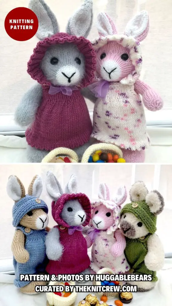 3. Elderberry Bunny - 10 Fun Animal Doll Knitting Patterns For Your Little Ones - The Knit Crew