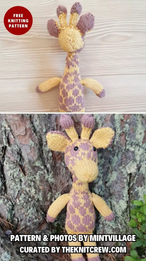 3. Gina giraffe - Gifts For Safari Lovers - 12 Giraffe Knitting Patterns - The Knit Crew
