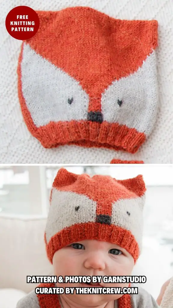 5. Baby Fox - 11 Knitted Baby Hat Patterns to Keep Your Loved One Warm - The Knit Crew