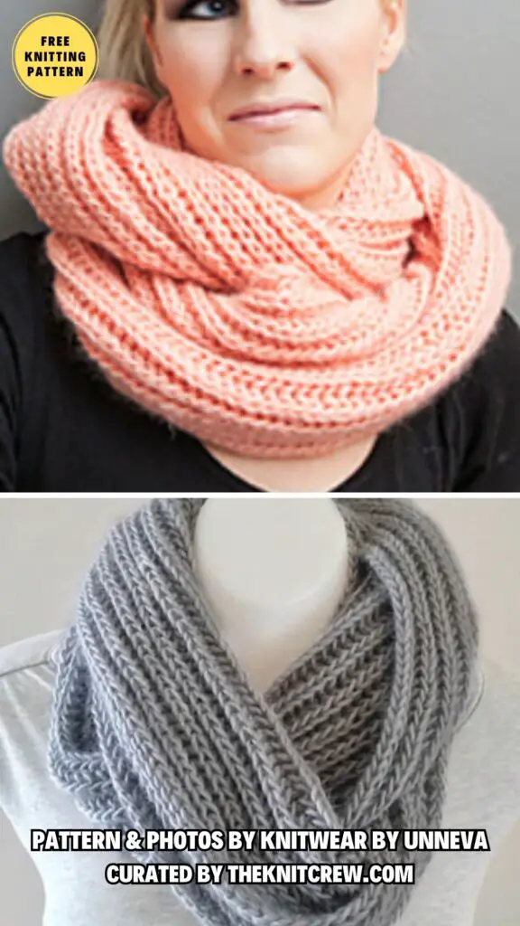 5. Brioche Infinity Scarf - 11 Free Knitting Infinity Scarves Patterns To Wear All Year Round - The Knit Crew
