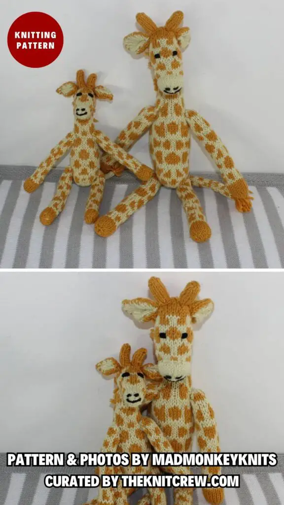 6. Cute Mother and Baby Giraffe - Gifts For Safari Lovers - 12 Giraffe Knitting Patterns - The Knit Crew