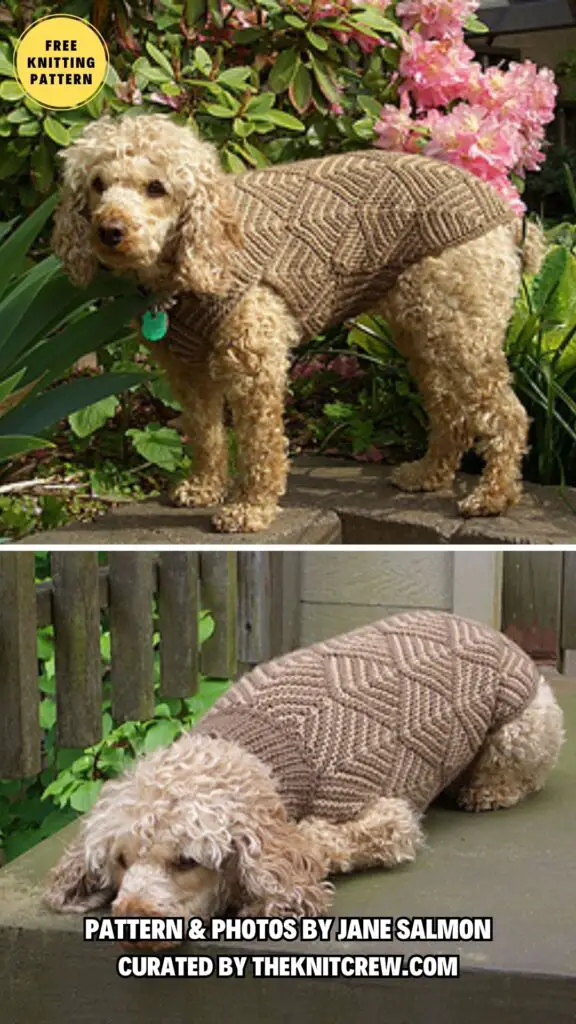 6. Diamonds for Dogs - 8 Free Knitting Patterns For Small And Big Dog Sweaters - The Knit Crew