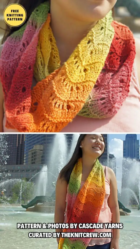 6. Urban Lace Infinity Scarf - 11 Free Knitting Infinity Scarves Patterns To Wear All Year Round - The Knit Crew