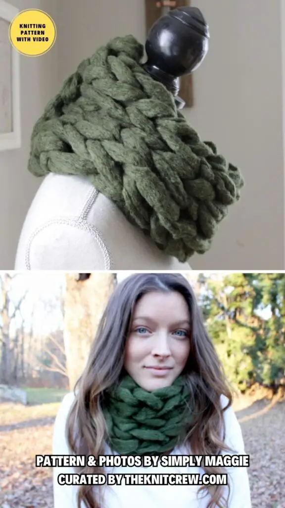 7. ARM KNIT A 15 MINUTE INFINITY SCARF - 11 Free Knitting Infinity Scarves Patterns To Wear All Year Round - The Knit Crew