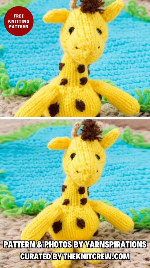 7. RED HEART GEORGIE GIRAFFE ORNAMENT - Gifts For Safari Lovers - 12 Giraffe Knitting Patterns - The Knit Crew