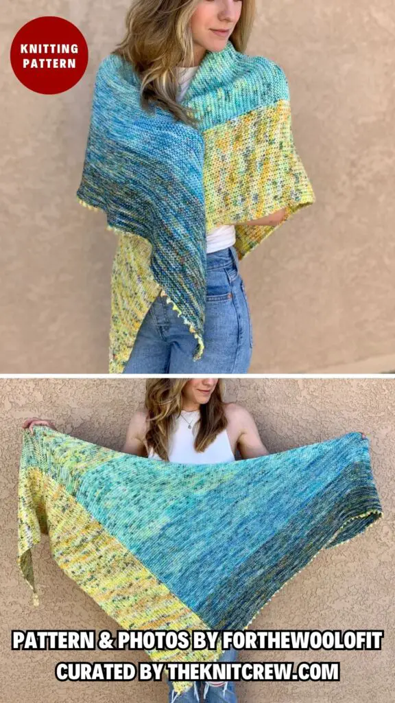 1. Sunsational Shawl - 15 Gorgeous Knitting Patterns for Triangle Shawls - The Knit Crew