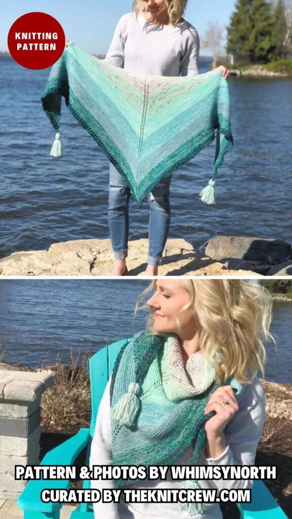 11. Melted Sea Shawl - 15 Gorgeous Knitting Patterns for Triangle Shawls - The Knit Crew