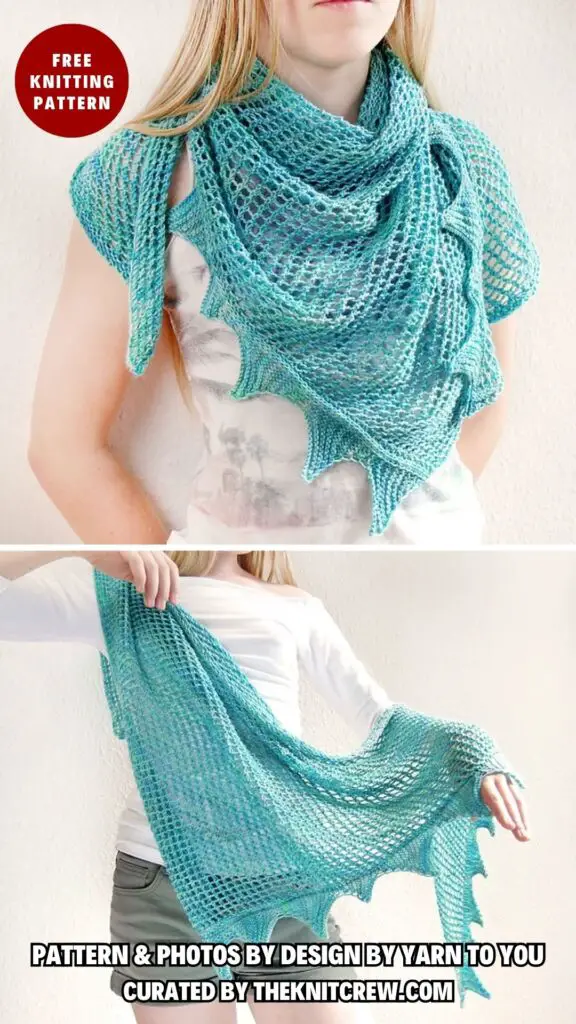 14. SeeSea Shawl - 15 Gorgeous Knitting Patterns for Triangle Shawls - The Knit Crew