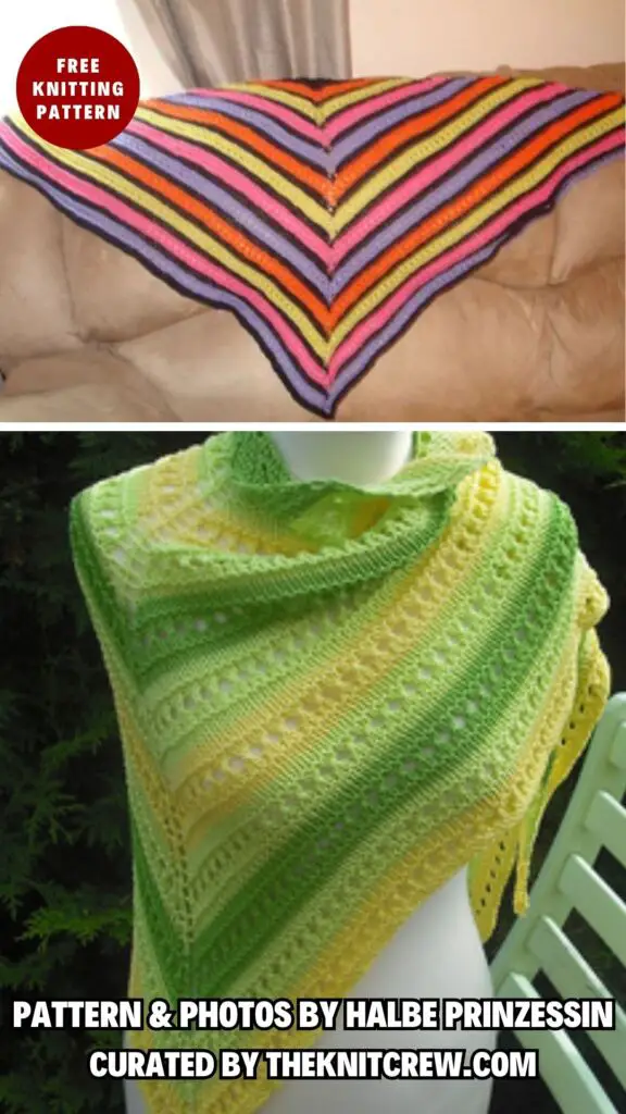 6. Melon Sorbet - 15 Gorgeous Knitting Patterns for Triangle Shawls - The Knit Crew