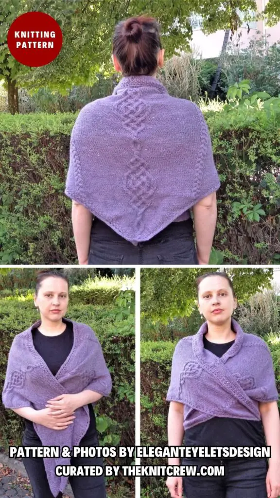 7. Celtic cable aran wrap - 15 Gorgeous Knitting Patterns for Triangle Shawls - The Knit Crew