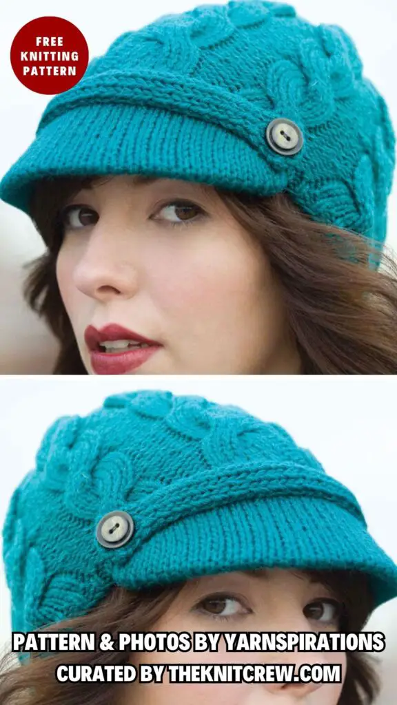 8. RED HEART CABLED CHAPEAU - Classic and Cozy_ 11 Knitted Aran Hat Patterns - The Knit Crew