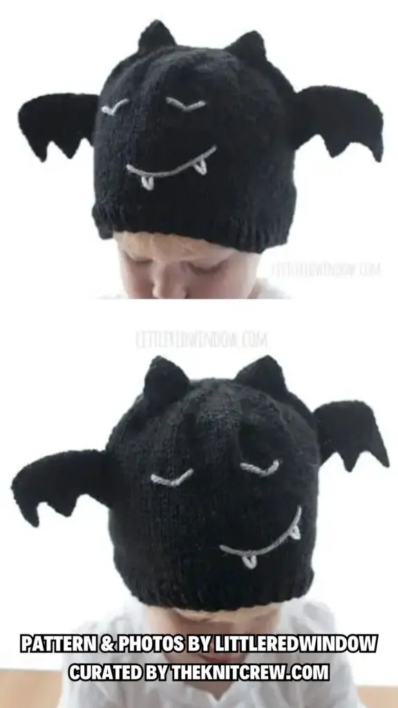10. Bitty Bat Hat Knitting Pattern - Spooky And Stylish - 12 Free Halloween Hat Knitting Patterns - The Knit Crew