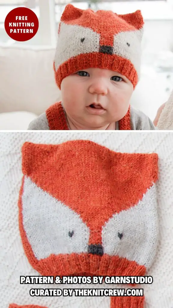 2. Baby Fox - 14 Free Adorable Fox Hats Knitting Patterns For Kids And Adults - The Knit Crew