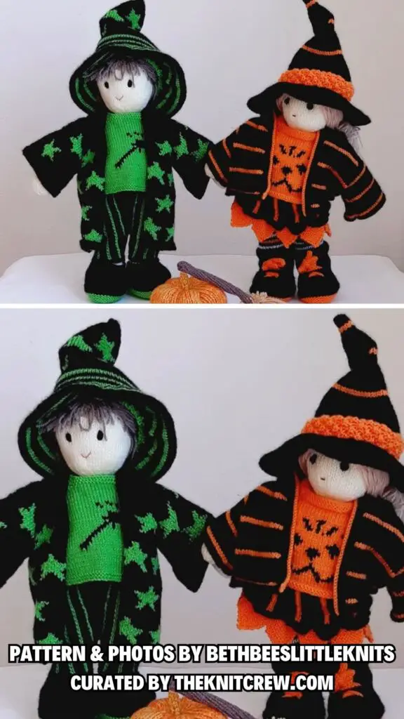 2. Halloween Dolls Knitting Pattern - 10 Enchanting Witches Knitting Patterns To Make For Halloween - The Knit Crew