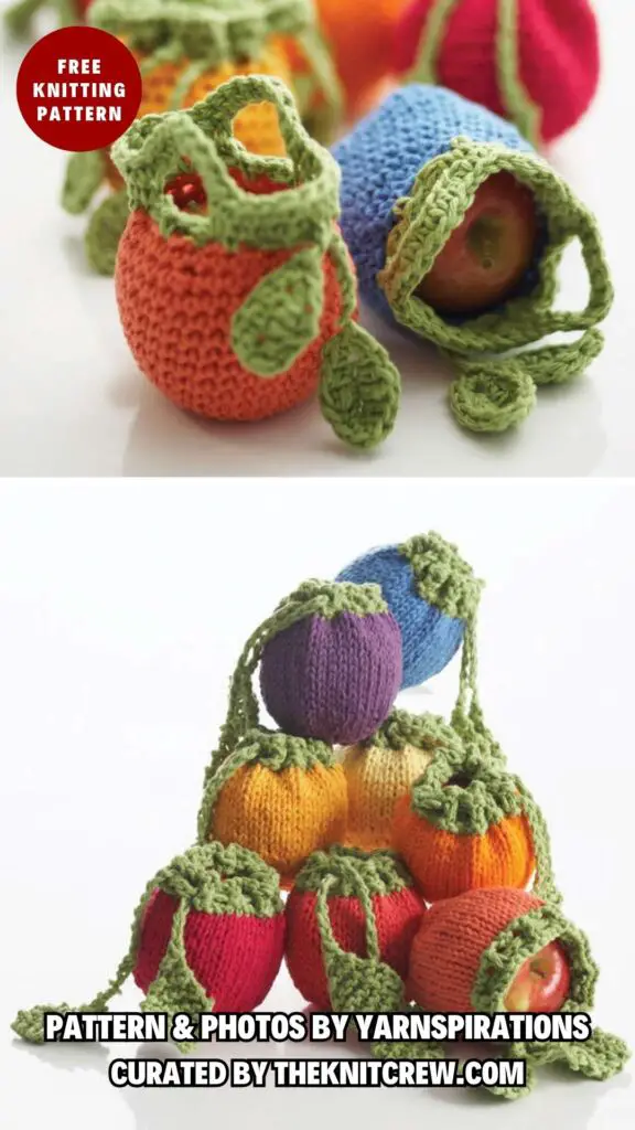 3. BERNAT FRUIT COZIES - 8 Knitted Apple Cozies Patterns You Can Knit Today - The Knit Crew