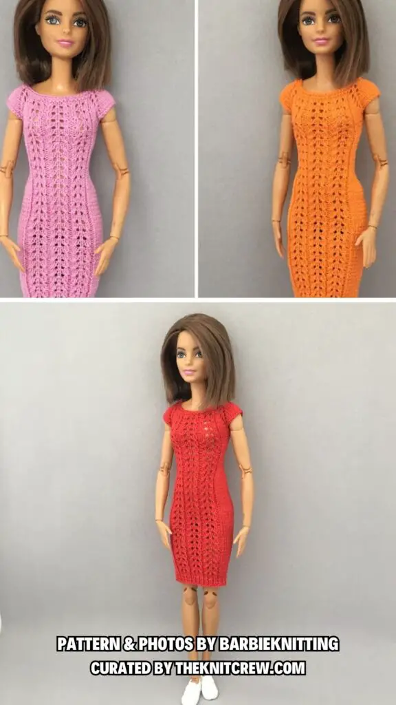 3. Dress Knitting Pattern for Barbie doll - 13 Stylish Knitted Barbie Doll Clothes Patterns - The Knit Crew