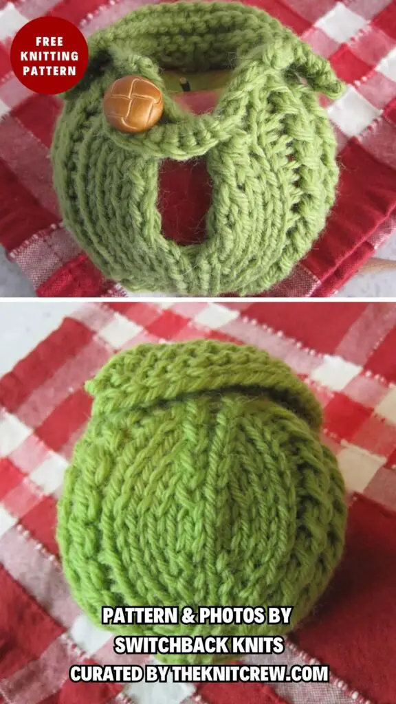 7. Aran Apple Cozy - 8 Knitted Apple Cozies Patterns You Can Knit Today - The Knit Crew