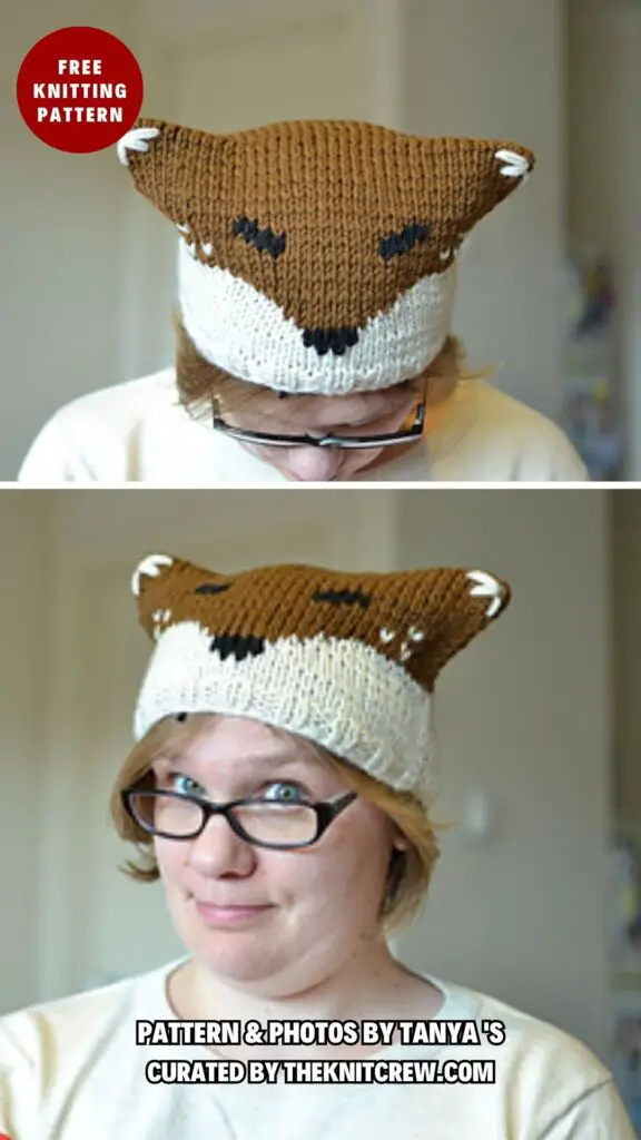 7. Fox hat - 14 Free Adorable Fox Hats Knitting Patterns For Kids And Adults - The Knit Crew