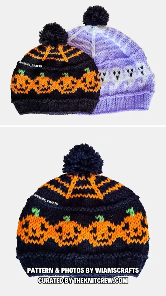 7. Jack-o'-lantern Halloween Hat - 12 Spooky Jack-o-Lanterns Knitting Patterns For Halloween - The Knit Crew