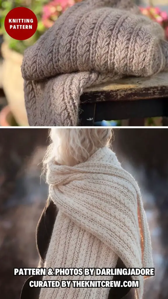 8. Beautiful Knit Scarf Pattern - 12 Knitted Grandmother's Shawls Patterns They'll Love To Wear - The Knit Crew