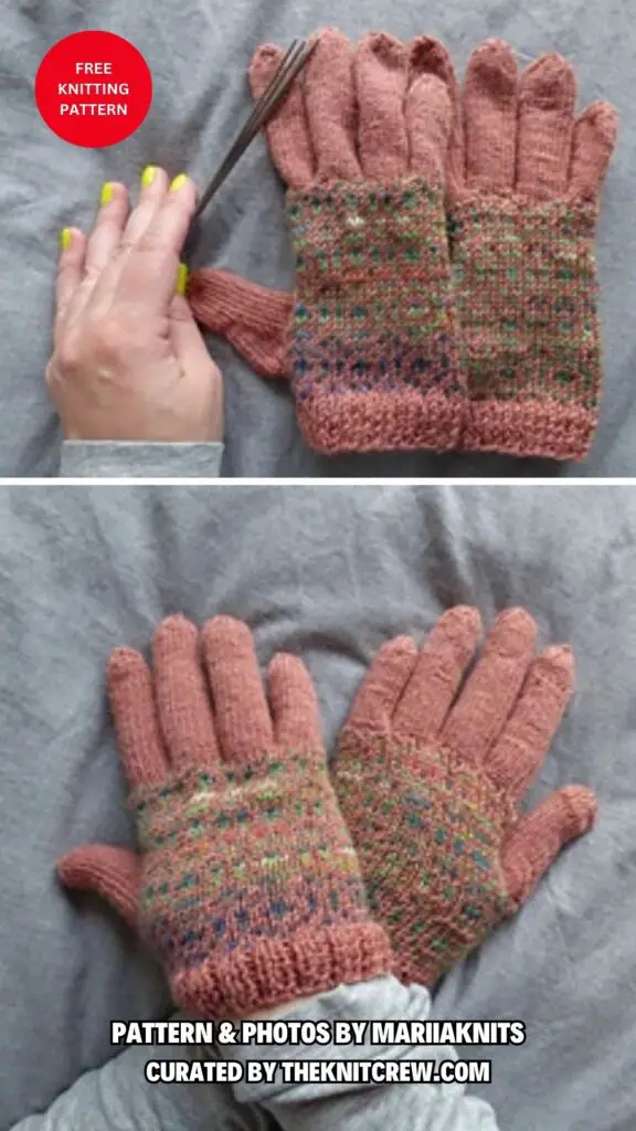 8. Gloves Droplets - 11 Free Knitted Gloves Patterns To Keep Your Hands Warm - The Knit Crew