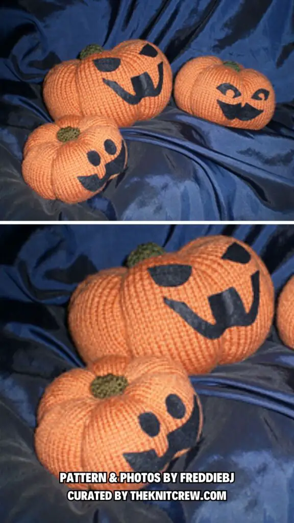 8. Jack o'Lantern Clan - 12 Spooky Jack-o-Lanterns Knitting Patterns For Halloween - The Knit Crew