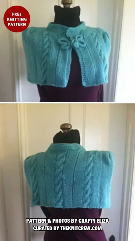 9. Grandma's Cabled Cape - 14 Free Unique Knitted Gifts For Grandmothers Patterns They'll Surely Love - The Knit Crew
