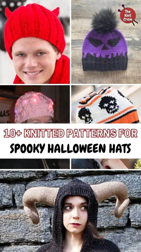 PIN 2 - 10+ Knitted Patterns For Spooky Halloween Hats - The Knit Crew