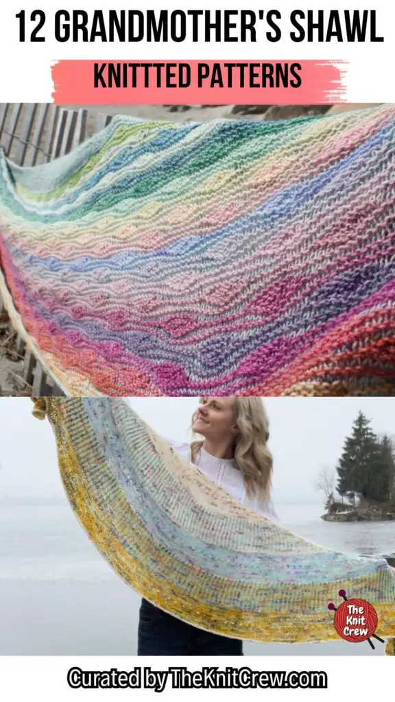 PIN 2 - 12 Grandmother's Shawl Knitted Patterns - The Knit Crew