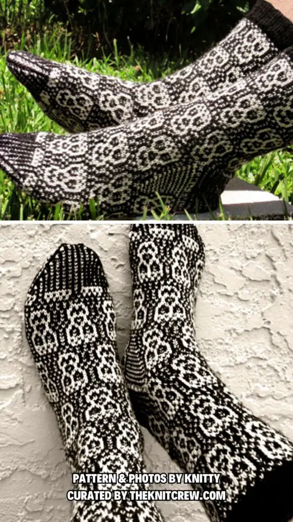 1. Pair-A-Normal - 8 Spooky But Cozy Halloween Socks Free Knitting Patterns - The Knit Crew