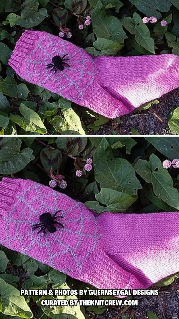 2. Black Widow Spider socks - 8 Spooky But Cozy Halloween Socks Free Knitting Patterns - The Knit Crew