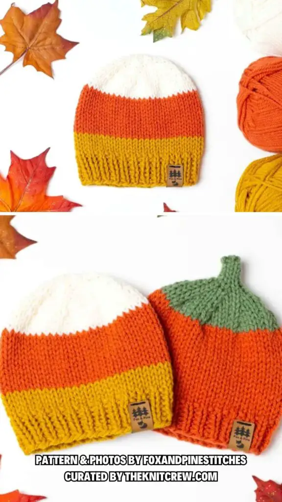 3. Sweet Candy Corn Hat - 13 Free Knitting Candy Corn Patterns For The Autumn Season - The Knit Crew