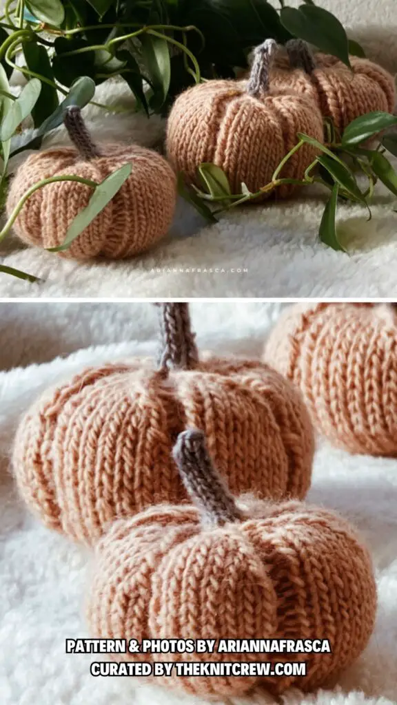 4. worsted pumpkin - 11 Knitting Squashes Patterns Perfect For Halloween - The Knit Crew