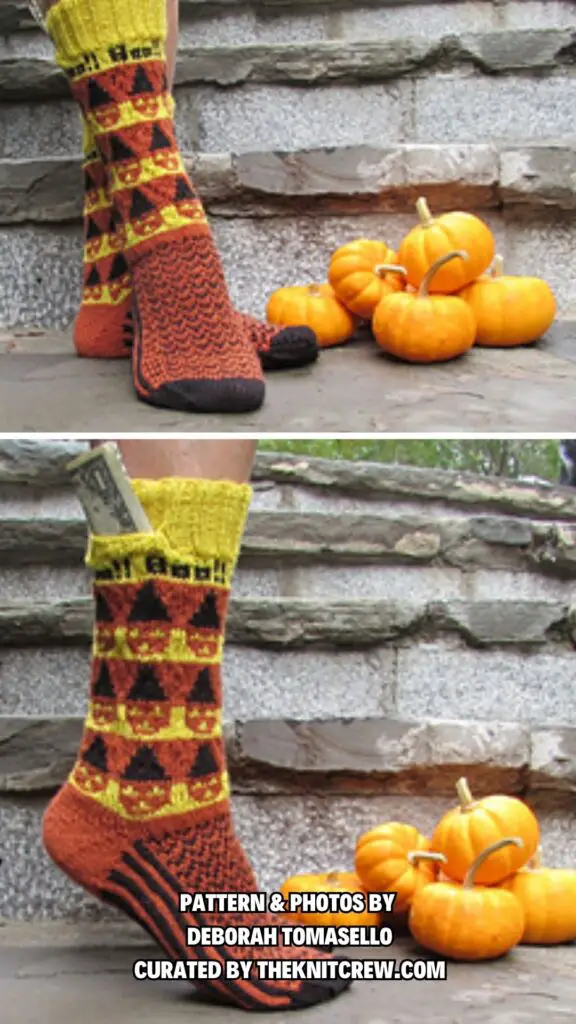 5. Boo!! Socks 2017 - 8 Spooky But Cozy Halloween Socks Free Knitting Patterns - The Knit Crew