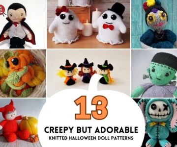 [FB POSTER] - 13 Creepy But Adorable Knitted Halloween Doll Patterns - The Knit Crew