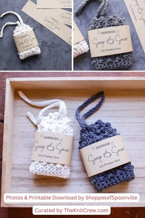 11. PRINTABLE Soap Saver Wrap Labels, Soap Sock Tags, Handmade Product Labels - The Knit Crew
