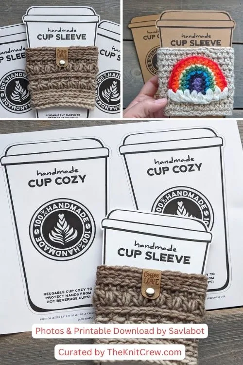 6. Cup Cozy and Cup Sleeve Display Card - The Knit Crew