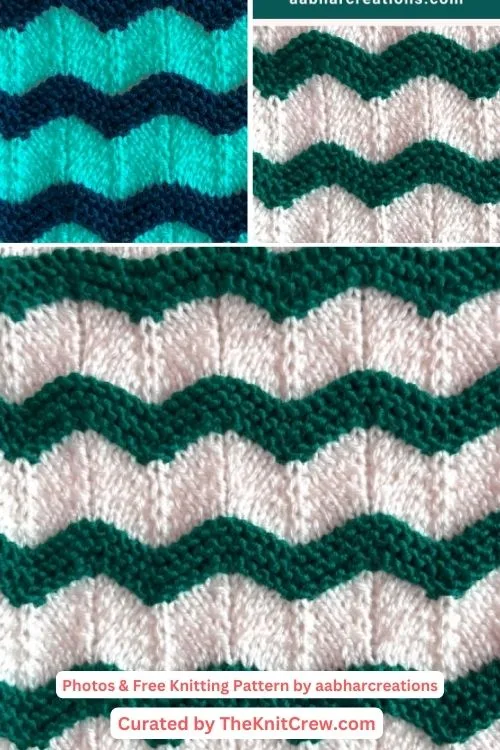 12. Garter Stitch Chevron Pattern - The Knit Crew
