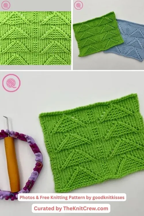 2. Knit Garter Inverted V Eyelet - The Knit Crew