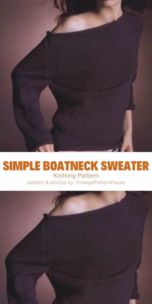 14 Simple Boatneck Sweater - The Knit Crew