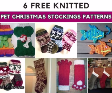 BLOG POSTER - 6 Free Knitted Pet Christmas Stockings Patterns - The Knit Crew