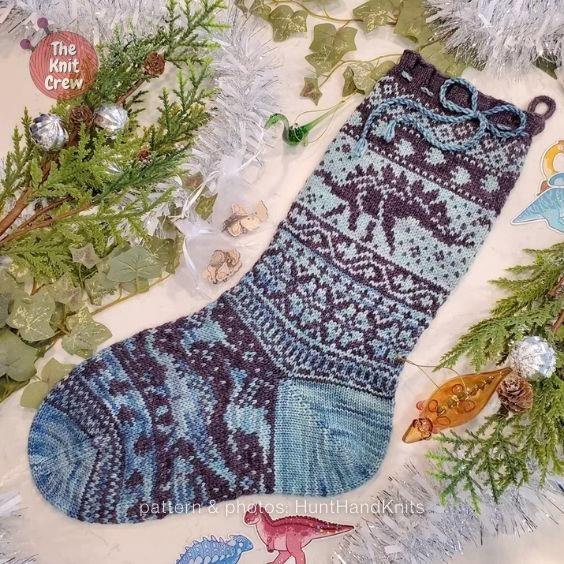 15 Dinotopia Stocking Pattern - The Yarn Crew