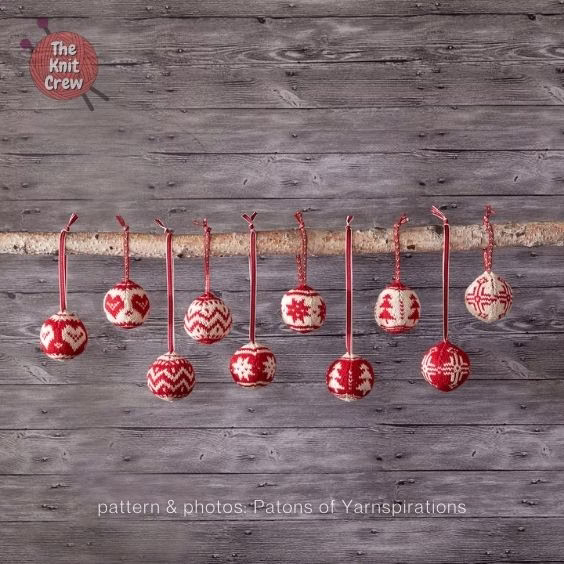 5 Merry Fair Isle Ornaments - The Yarn Crew