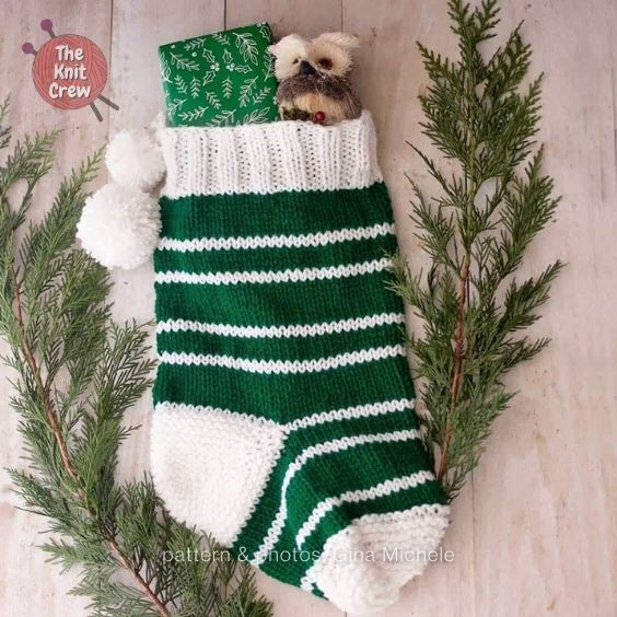 5 Stripe Christmas Stocking- The Yarn Crew