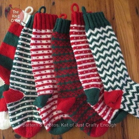 7 Chevron Christmas Stocking- The Yarn Crew