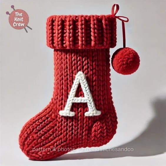 8 Easy Knitted Christmas Stocking Pattern- The Yarn Crew